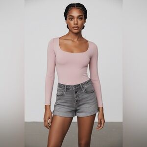 Soft Pink Long Sleeve Bodysuit